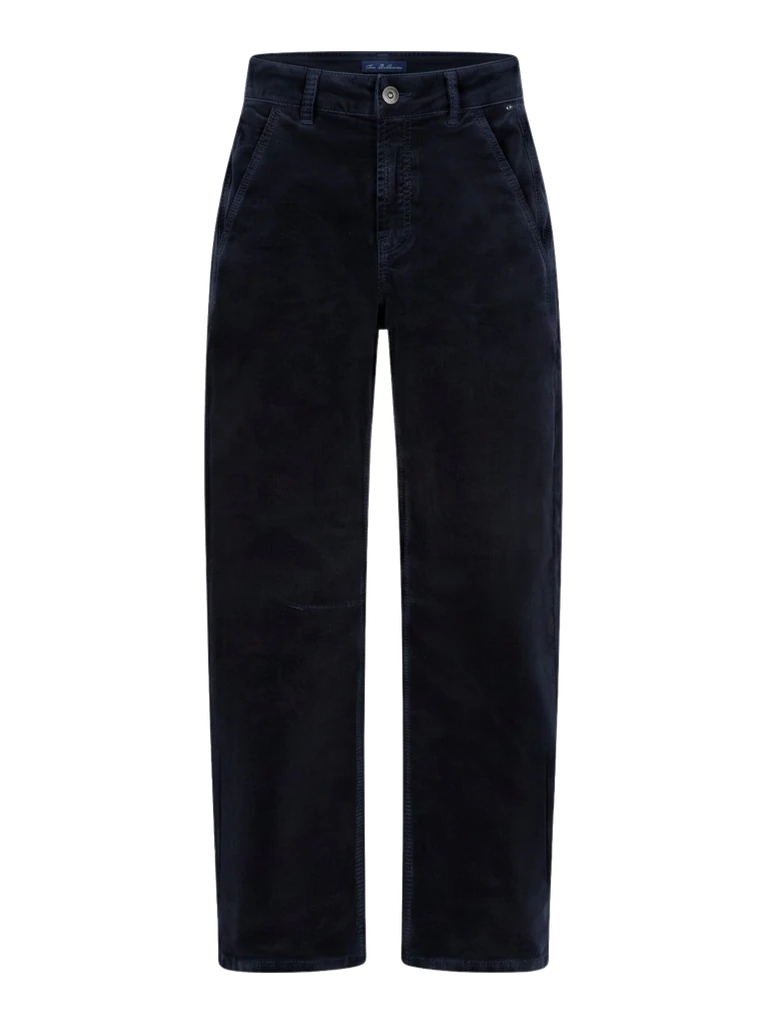 Pantalon Caitlina fine côte marine, de face